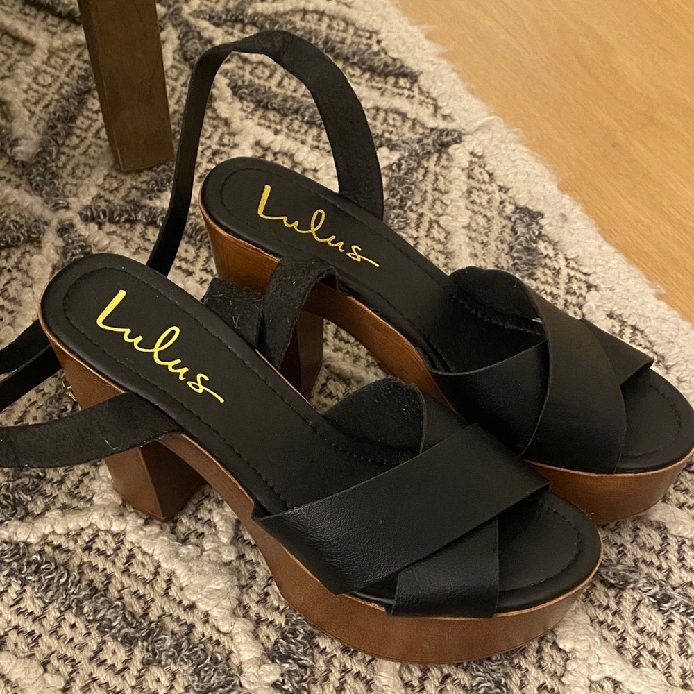 Lulu's Black and Brown Platform Heels